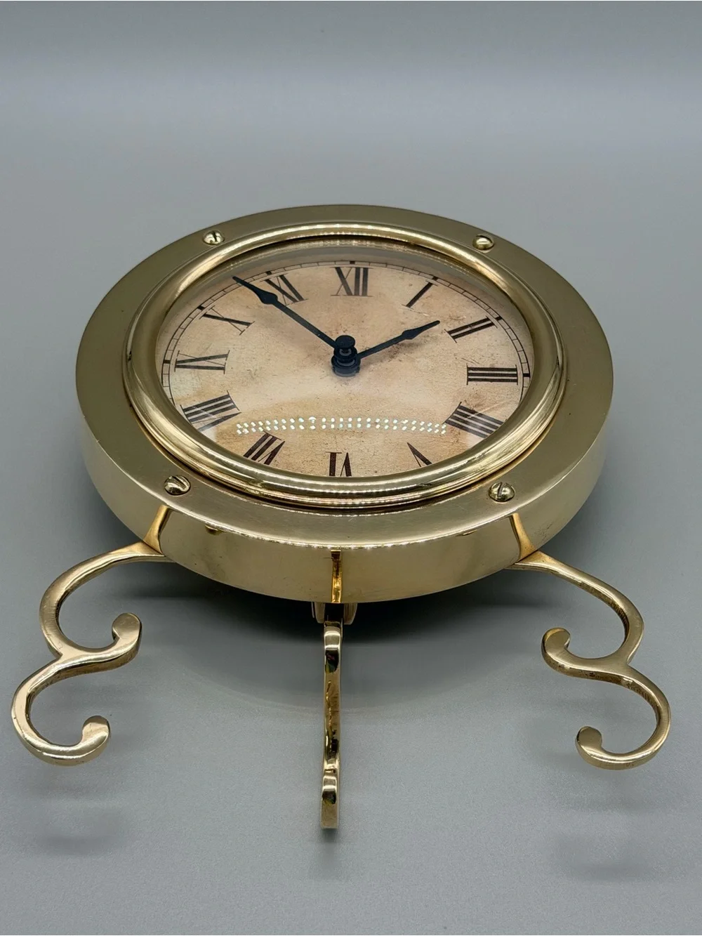 VTG Brass Porthole Desk Clock Maritime Nautical Ship Marine Table Clock Takane